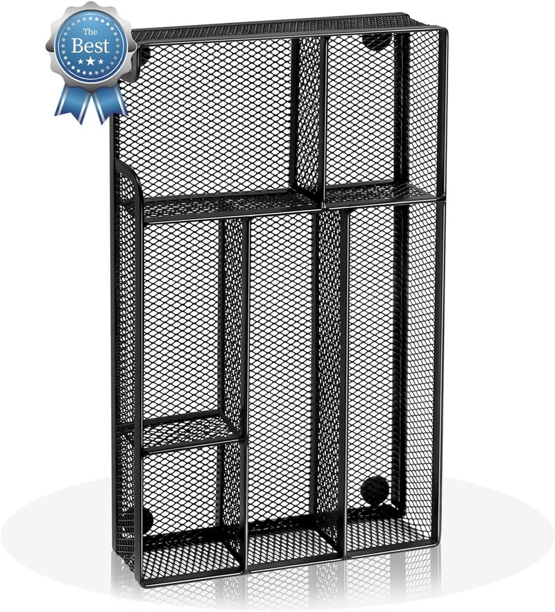 Kciplab Desk Drawer Organizer, Office Drawer Divider Organizer Tray with 6 Compartments, Metal Mesh Desktop Organization and Accessories for Stationery Makeup Kitchen Toolroom School ＆ Office, 11x6.1x1.38 in - Image 1